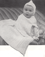 baby cape knitting pattern ideal for chrstening 1950s